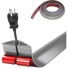 MOLDURA PISO, Conducto flexible para cables pequeños, autoadhesivo, para suelo, 5 cm x 10 m, color gris