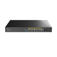 CUDY SWITCH PoE+ 16 puertos con 2 puertos de enlace ascendente + 2 SFP GIBABITS 200W GS1018PS2