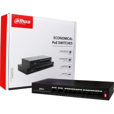 SWITCH DAHUA DE 10 PUERTOS DAHUA CON 8 PUERTOS PoE 2.0 GBPS, TRANSMISION PoE 205M DH-PFS3010-8ET-65