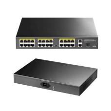 CUDY SWITCH PoE+ 24 puertos con 2 puertos con 2 GbE de enlace ascendente y 1 SFP de enlace ascendente FS1026PS1